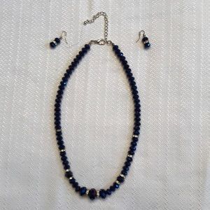 18 inch deep blue crystal necklace